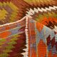 Tapis Kilim tribal vintage orange vert 6x9, 177x290 cm