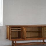 Low oak sideboard, mid-century modern, made by a Danish cabinetmaker, 1960s.