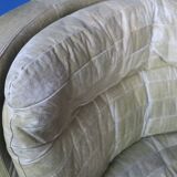 Fauteuil d'angle patchwork en cuir vert olive par Laauser, années 1970