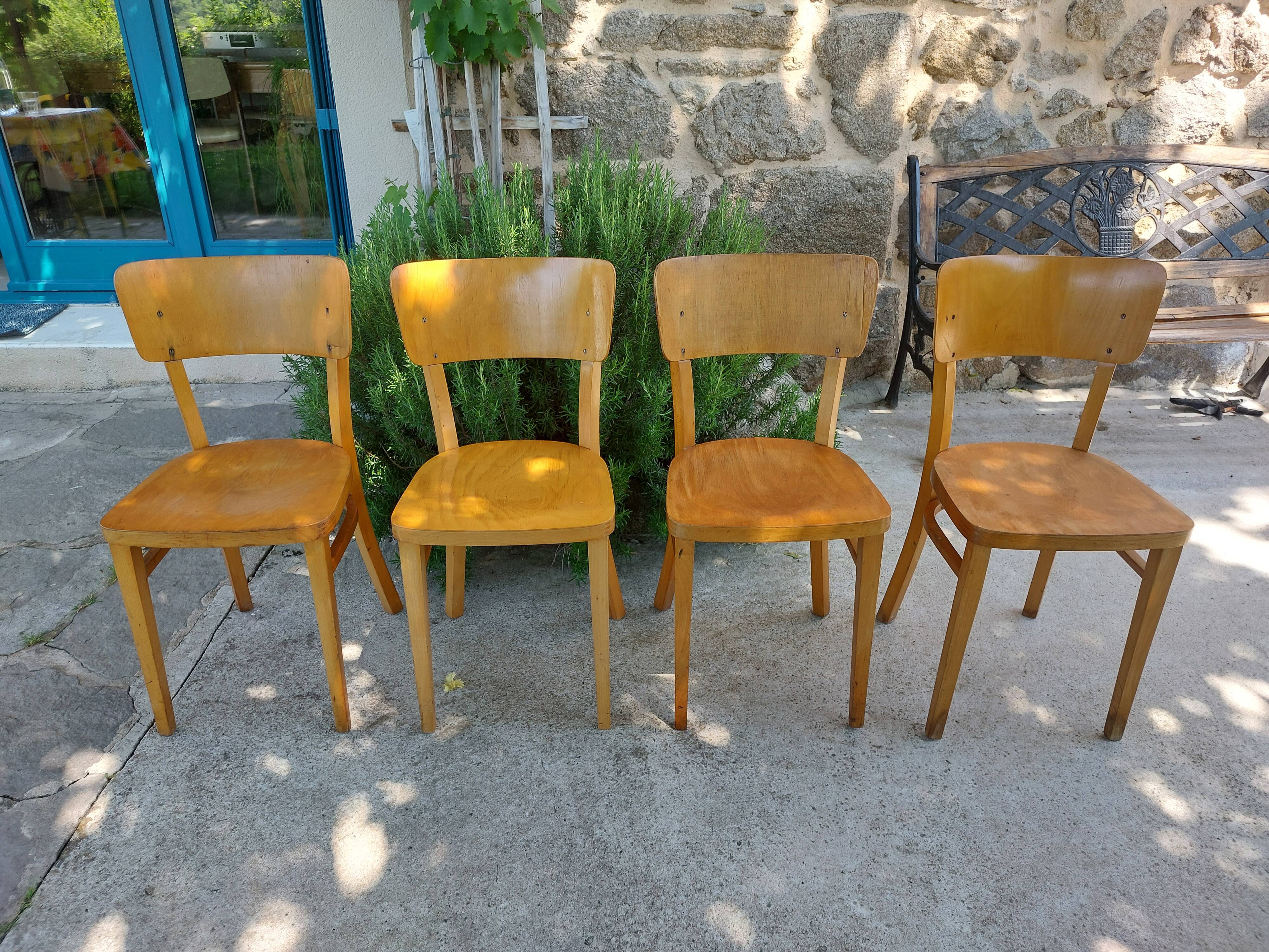 4 bistro chairs, light colour