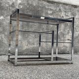 Chrome metal console and smoked glass, 1970s
