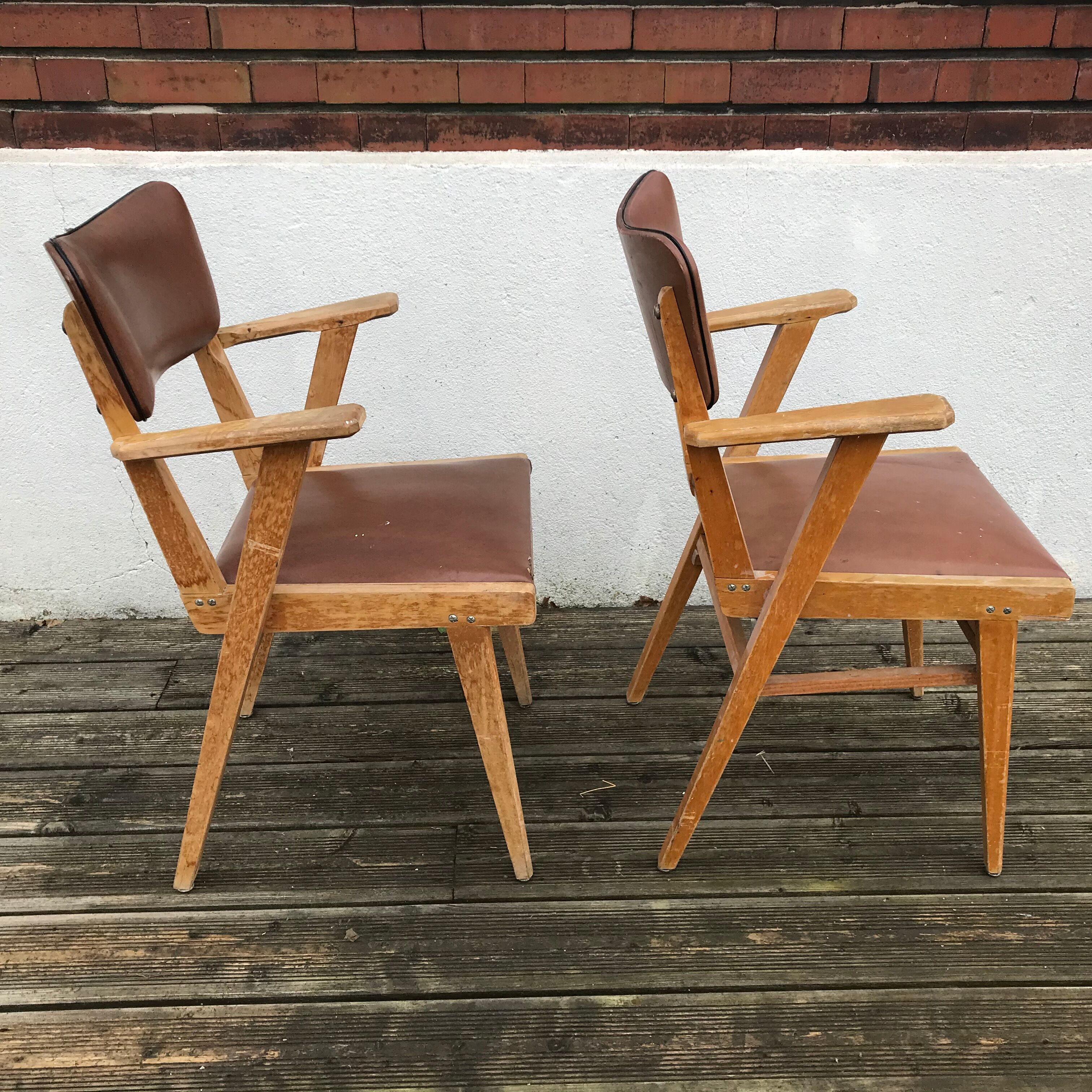 Paire de fauteuils bridges années 50
