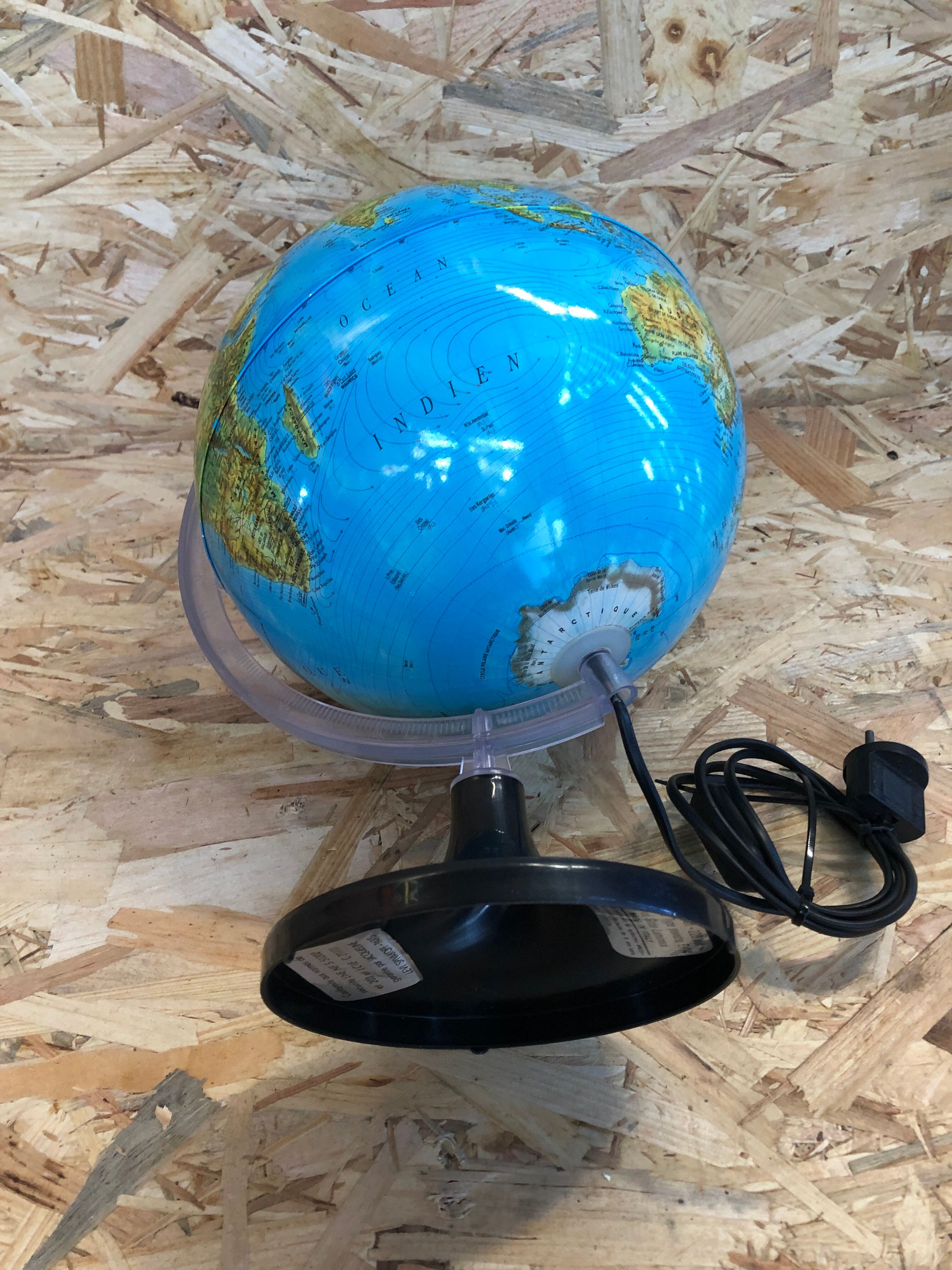 Old globe world map made in vintage Italy