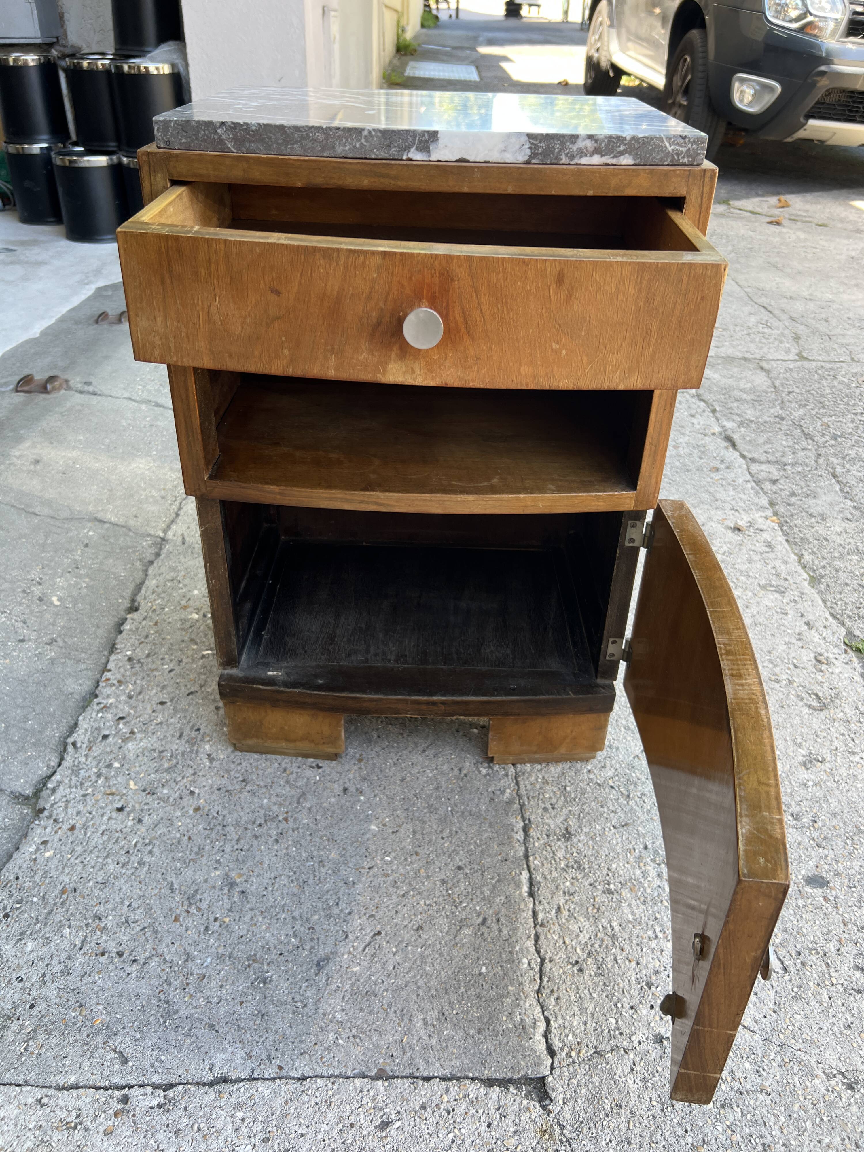Bedside table with art deco marble