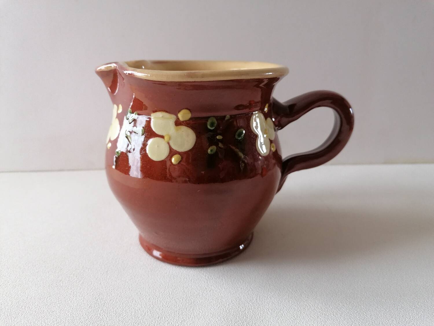 Glazed terracotta Savoy milk jug