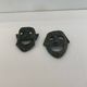 Pair of Small Decorative Bronze/Brass Greek Theatre Masks Wall Hangings, 19