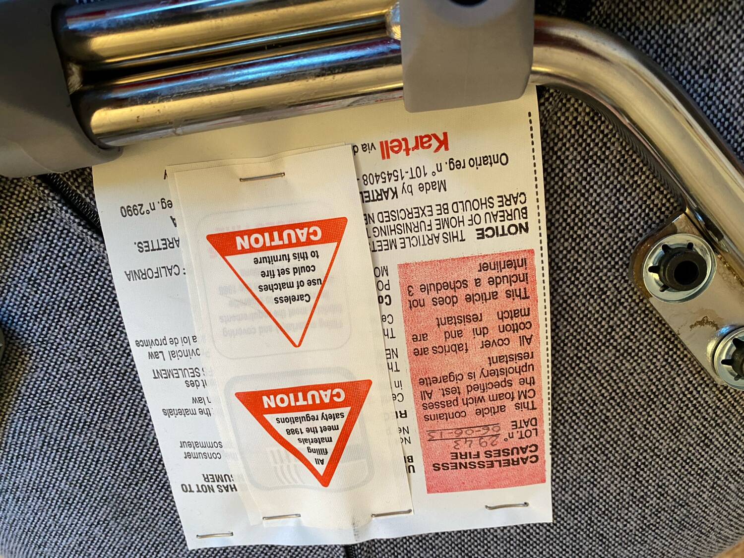 Pair of Kartell Mauï Soft grey chairs, designed by Vico Magistretti