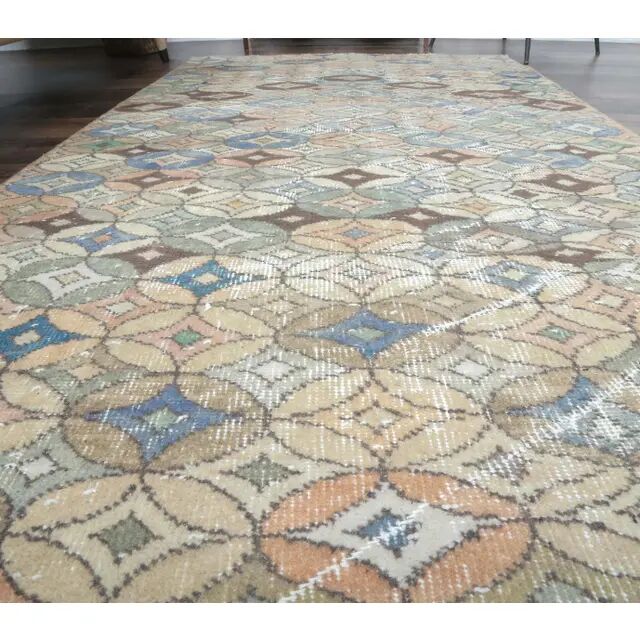 1970s Turkish Handwoven Wool Runner Rug 110x206