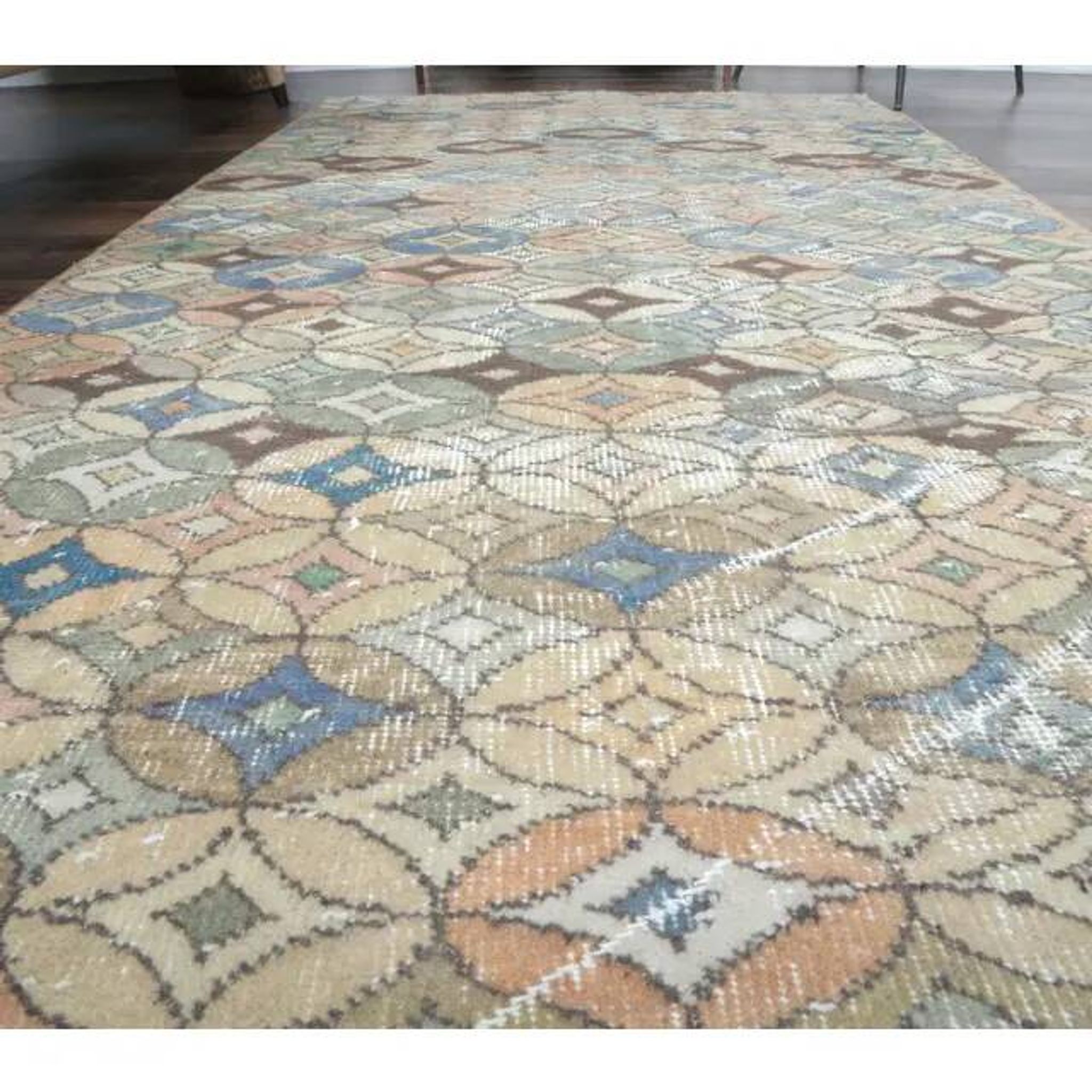 1970s Turkish Handwoven Wool Runner Rug 110x206