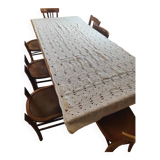 Embroidered crochet tablecloth