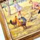 Oil Painting on Canvas "Children at the Farm" Signed Lo Presti - Gilded Frame