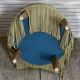 Pouf vintage en velours vert pâle, années 50