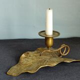Antique bronze ivy leaf candle holder