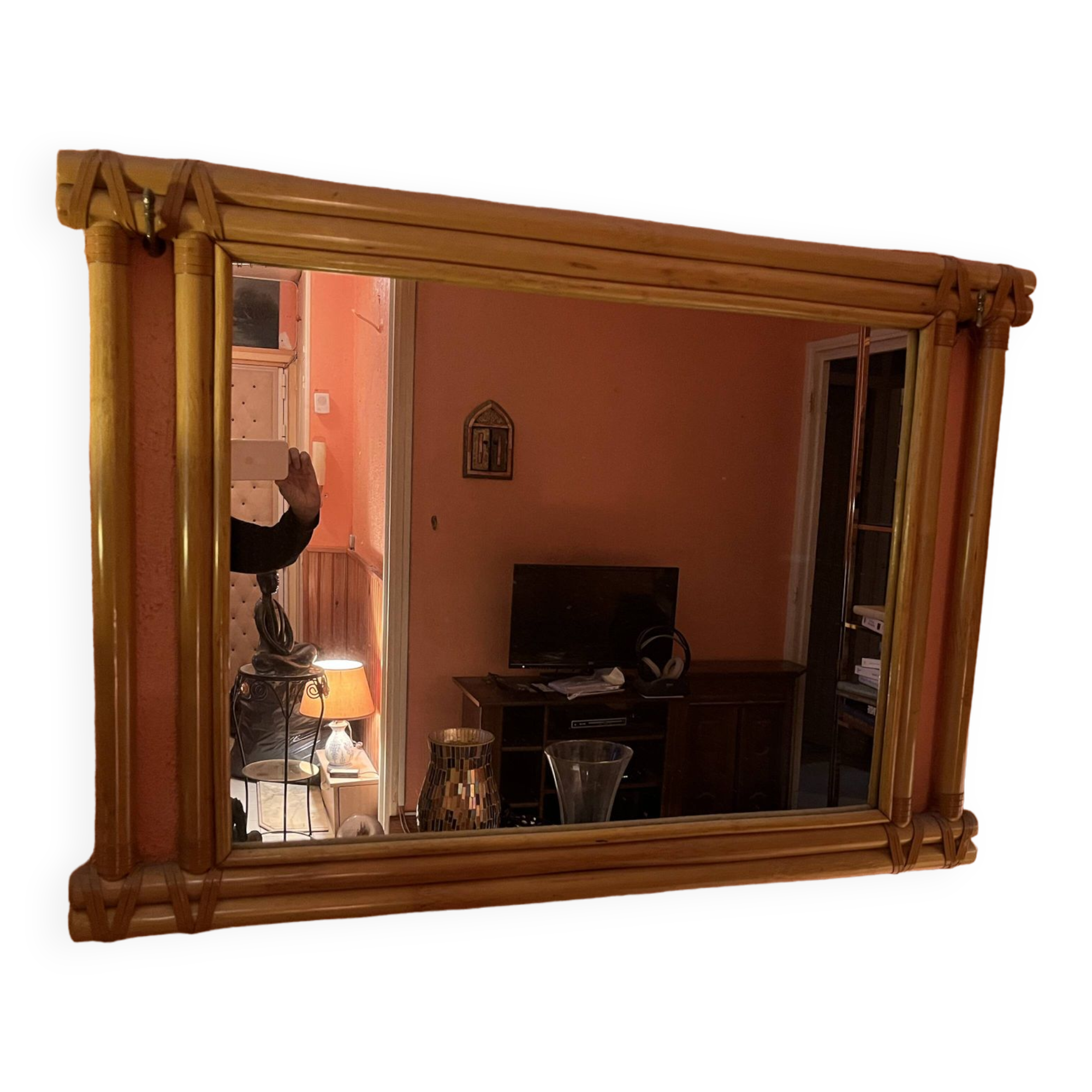 Rattan mirror