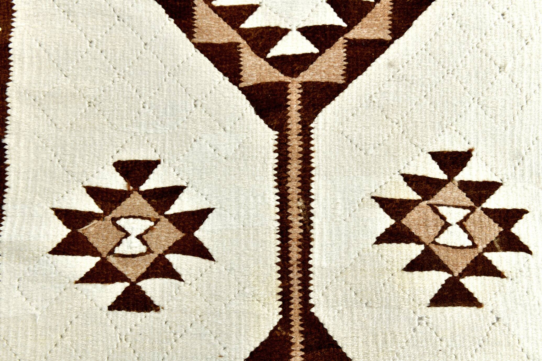 3x12 Geometric Beige & Brown Kilim Runner Rug, 102x357Cm