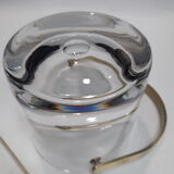 Ice bucket, ice cubes and its vintage pliers