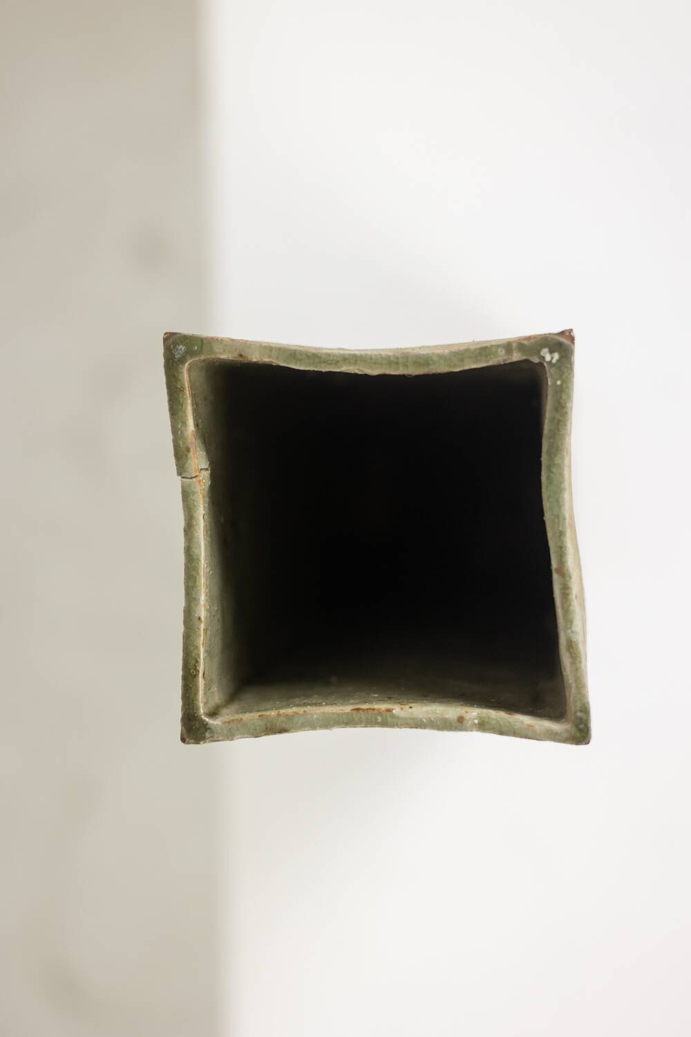 Brutalist stoneware vase with a floral design. 1970s.