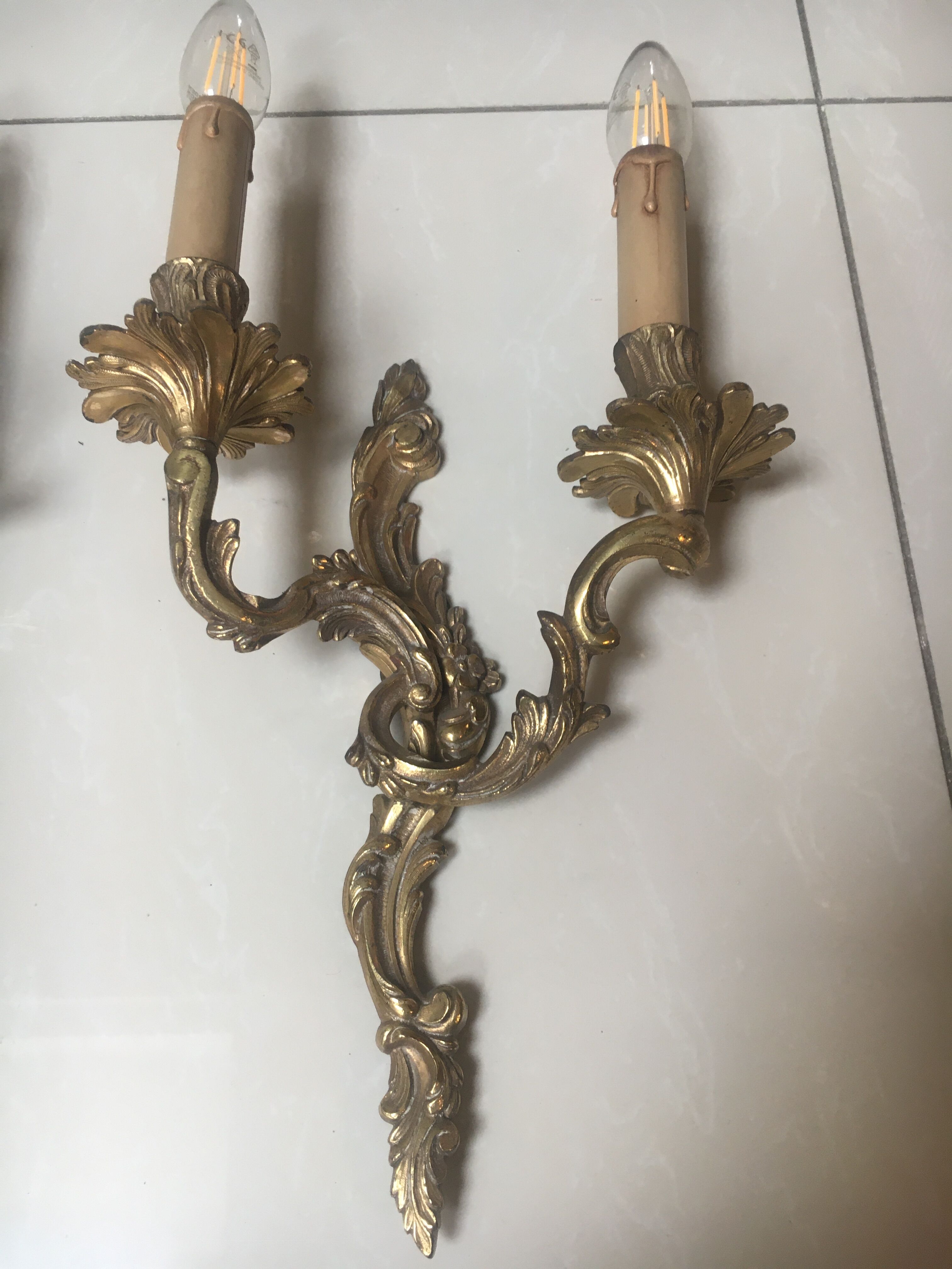 Pairs of Louis XV style wall lights