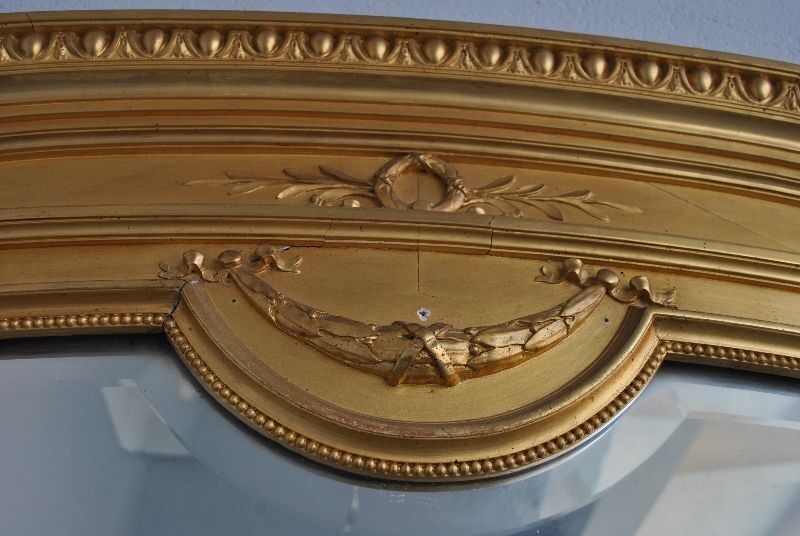 Mirror Louis XVI gilded stucco XIX 133x216cm style