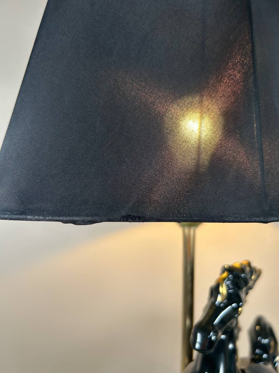 Lampe en céramique cheval, années 70