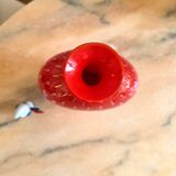 Vase boule rouge en verre soufflé Murano – Italie années 70