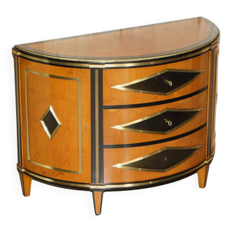 Colombo Furniture Satinwood & Brass Half-Moon Buffet