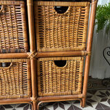 Rattan chest of drawers lockers