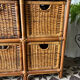 Commode rotin casiers