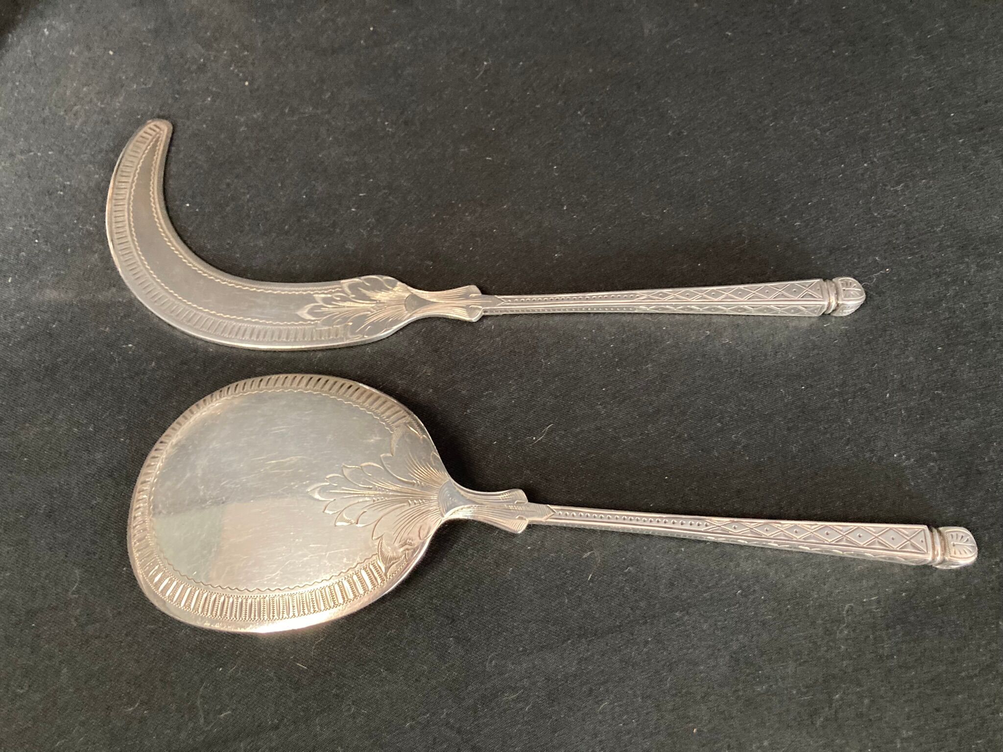 Two-piece silver ice cream service from the early 20th century