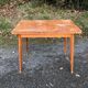 Vintage so-called portfolio table with oak compass base and its oak cp swivel top.