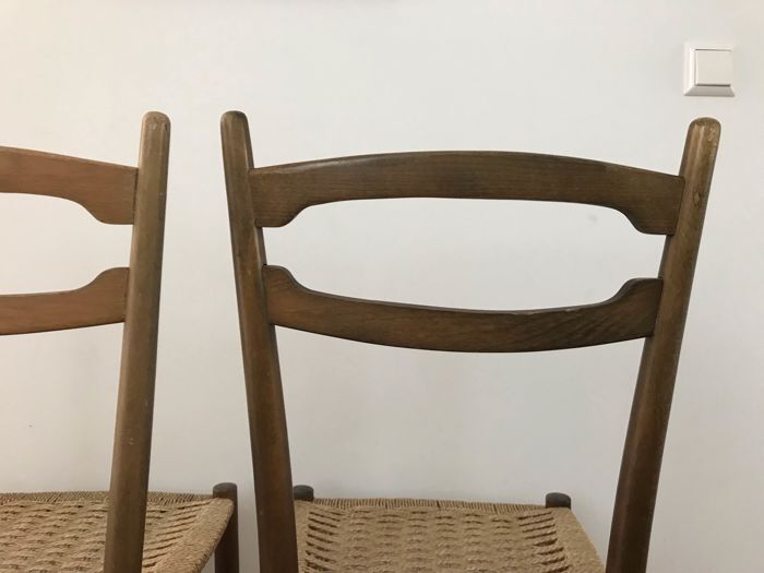 2 scandinavian chairs with rope seat