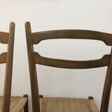 2 chaises scandinaves avec assise en corde