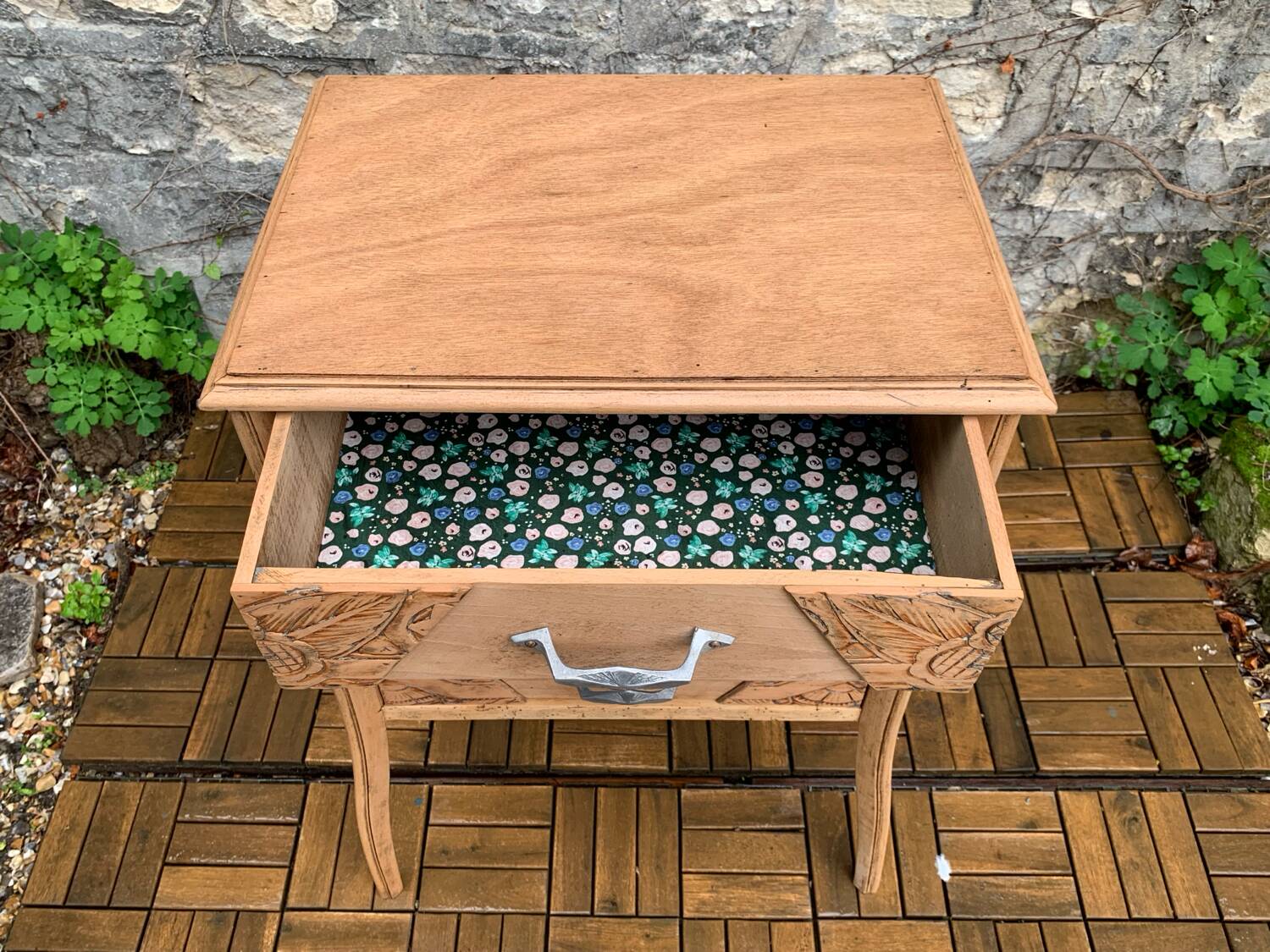 Art Deco chest of drawers in raw wood, 1930