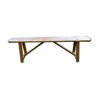 Ancien banc d'école en bois