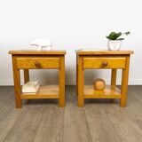 Pair of Swedish solid pine bedside tables from the 1980s