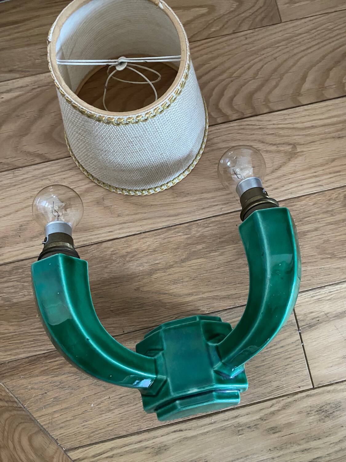 Pair of ceramic wall lights