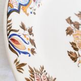Flat plate in Gien earthenware, Bordeaux "Au Bouquet" model