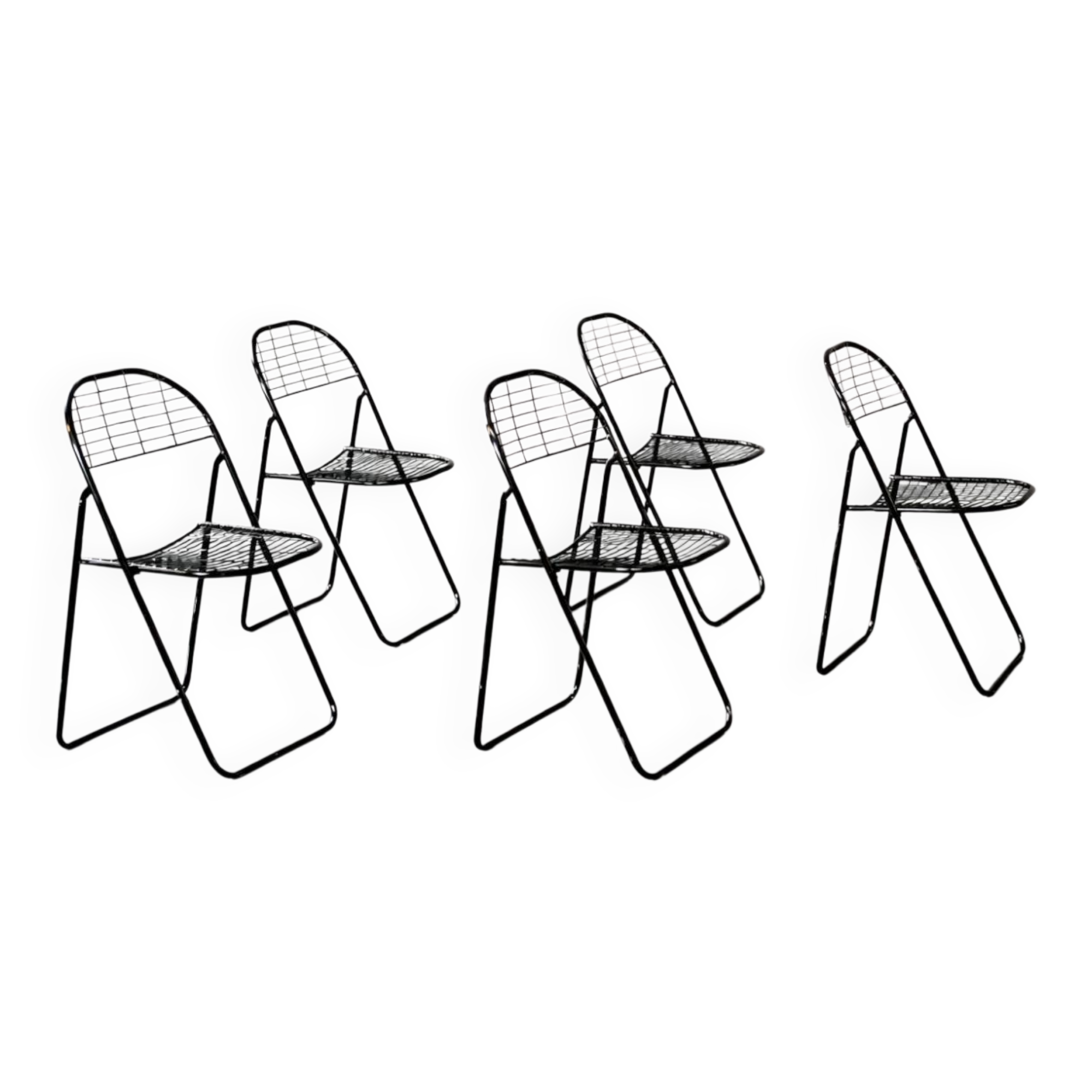 Vintage Mid-Century Modern Minimalist Black Metal Åland Chair from Ikea