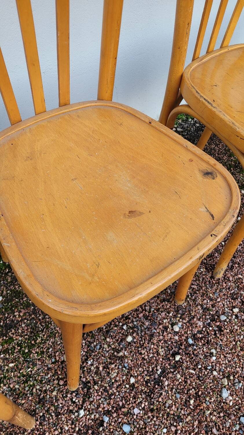 Set of 4 vintage restaurant bistro chairs - 1950s