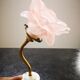Applique ancienne tulipe pâte de verre rose porcelaine/ laiton art déco art déco 1920 n°2
