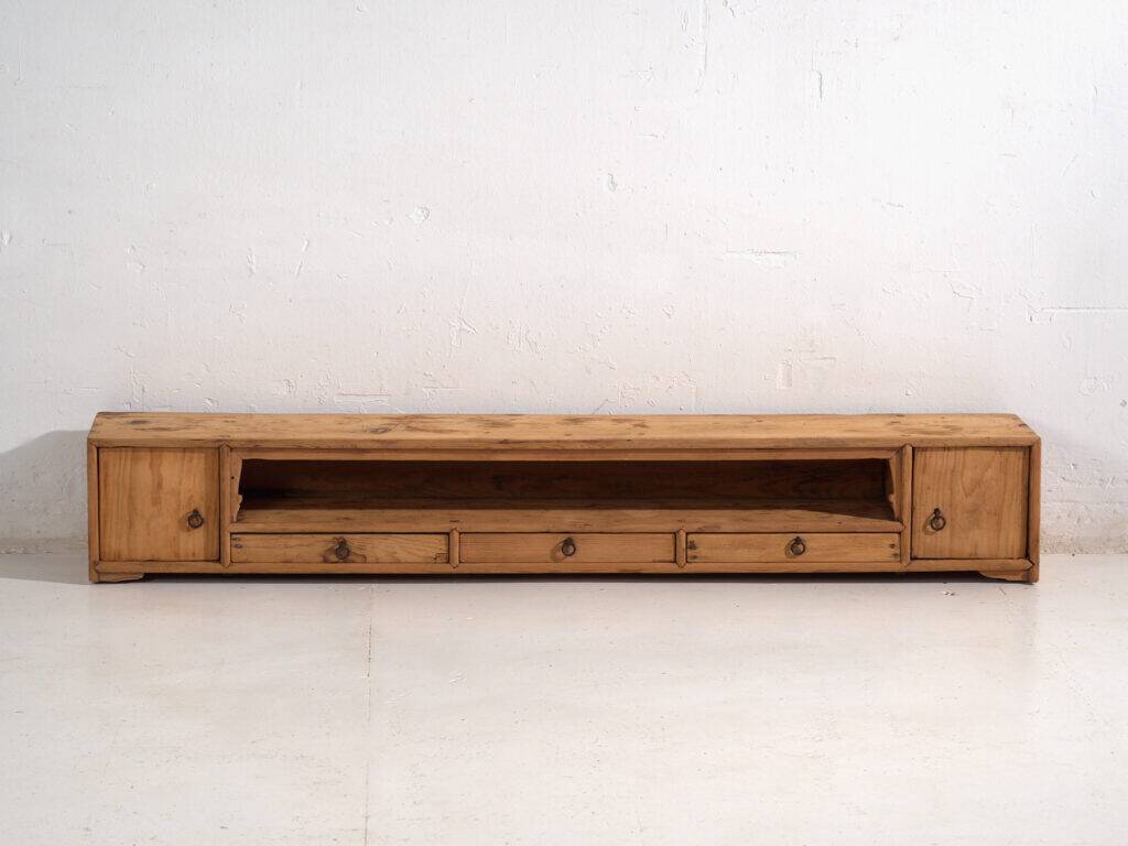 Chinese low cabinet in stripped wood – China, Qing dynasty – circa 1900