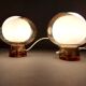 Pair of bedside lamps Italy1960/1970 in glass and white opaline.