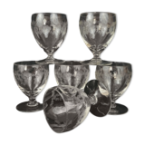Set of 6 crystal wine glasses