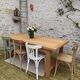 Oak farmhouse table stamped R Trotel