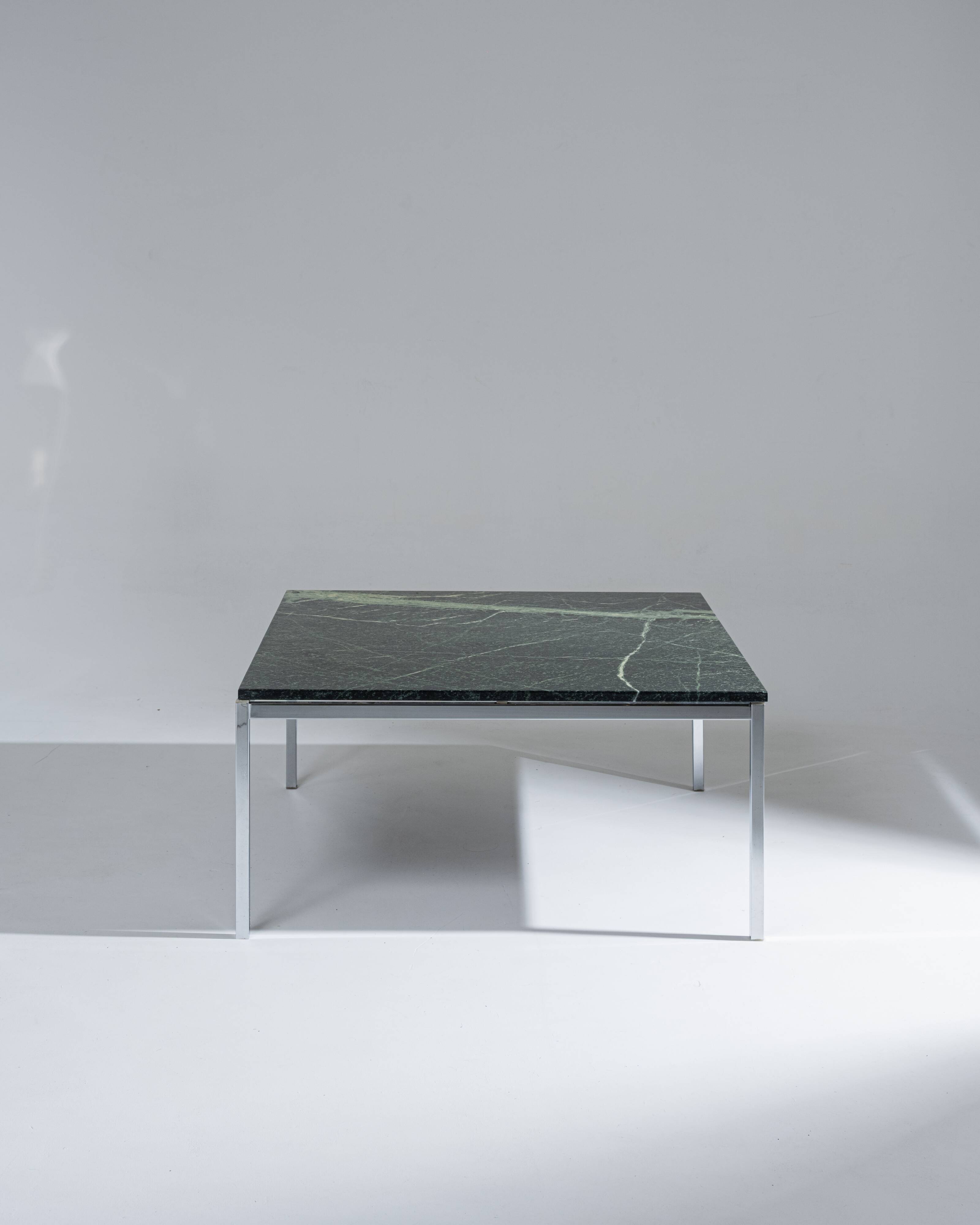 Square green marble coffee table, 1970s