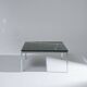 Square green marble coffee table, 1970s