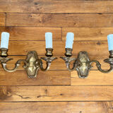 Pair of old bronze sconces