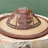 Lot de 3 chapeaux de paille et cuir, peuple Peul, Mali