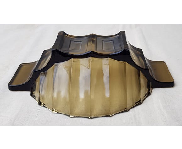 Art deco trinket bowl in smoked glass