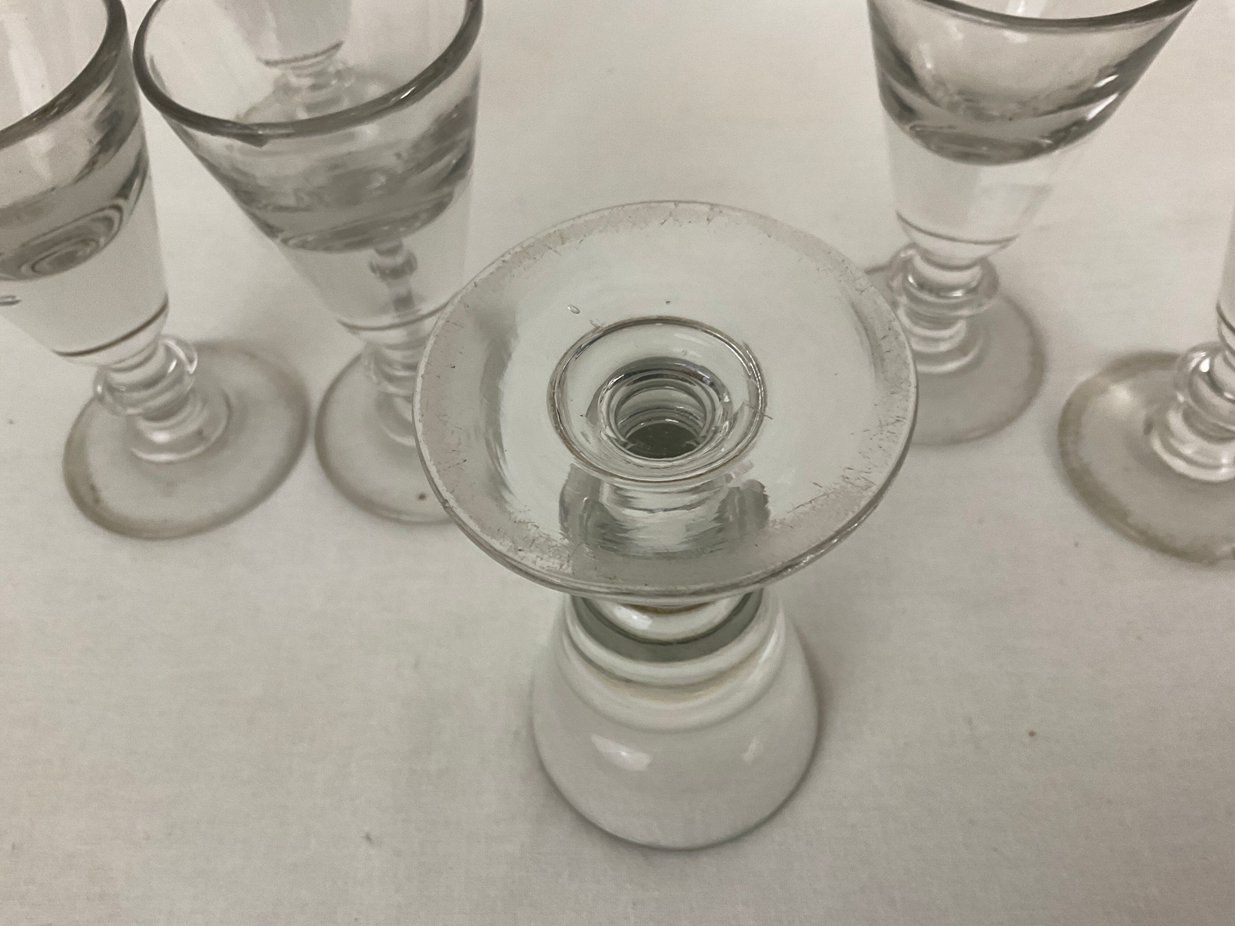Set of 6 glasses thick ass bar bistro antique vintage